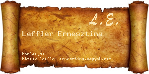 Leffler Ernesztina névjegykártya
